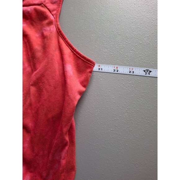 One World Women Sleeveless Tank Top 1X Red White Tie Dye Artsy Boho Hippie Retro - Picture 6 of 7